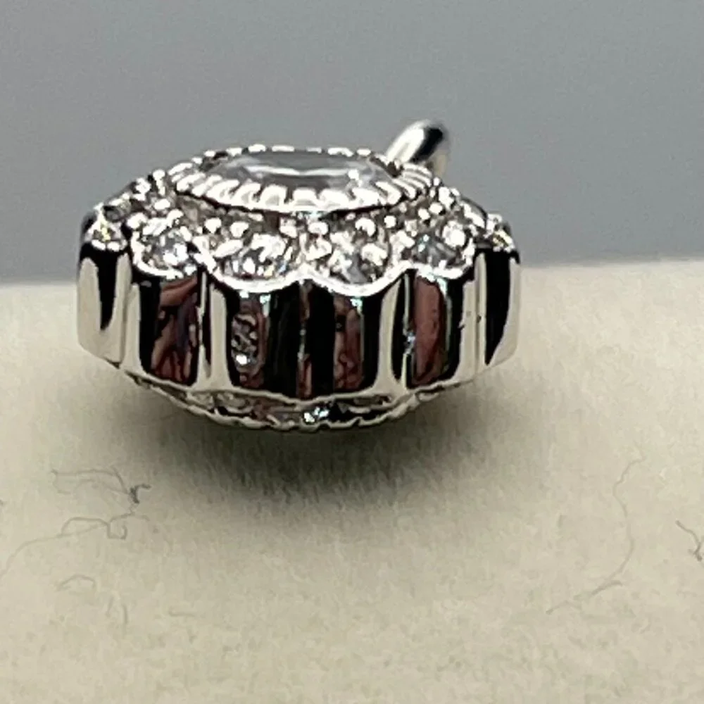 Freida Rothman Double-Sided Halo Pendant Necklace -CZ and Sterling Silver - NWOT - Picture 5 of 6